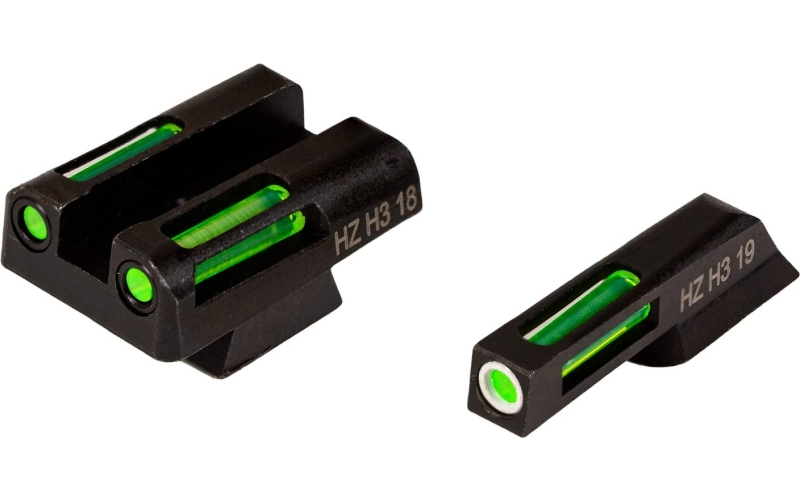 Hi-Viz LightWave H3, Fits CZ75/85/P-01, Tritium/Fiber Optic Night Sights, Green Front with White Ring and Green Rear CZN321