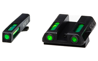 Hi-Viz LiteWave H3 Tritium/Litepipe Night Sights, Fits Glock 42 and 43, Green Front and Rear GLN321