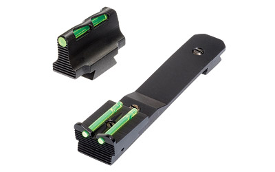 Hi-Viz Litewave, Front & Rear Sight Set, Fits Henry Big Boy Rifles H006,ES,ML,OA,R,S,SD,TT,WL, H012CC, Front Includes Green Red White Litepipes, Rear Includes Two Green Non-Replaceable Litepipes HHVS41