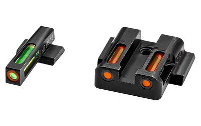 Hi-Viz LiteWave H3 Tritium/Litepipe Night Sights, Fits M&P Fullsize And Compact In All Calibers, Green Front w/White Front Ring, Orange Rear MPN421