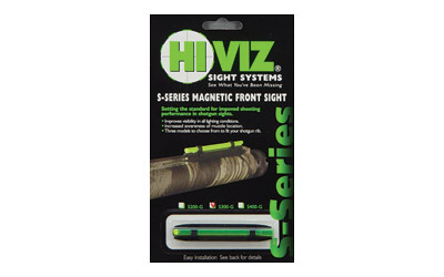 Hi-Viz Magnetic Sight, Fits Narrow Shotgun Rib .219"-.312", Green S300-G