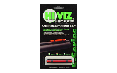 Hi-Viz Magnetic Sight, Narrow, Fits Shotgun Rib .218"-.328", Red S300-R