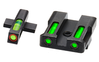 Hi-Viz LiteWave H3 Tritium/Litepipe Night Sights, Fits Springfield XD/XDS/XDE/XDM, Green Front w/Orange Front Ring, Green Rear XDN521