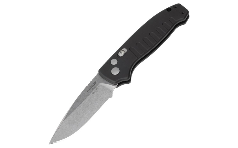 Hogue ballista i automated folder knife 3 1/2" drop point blade black