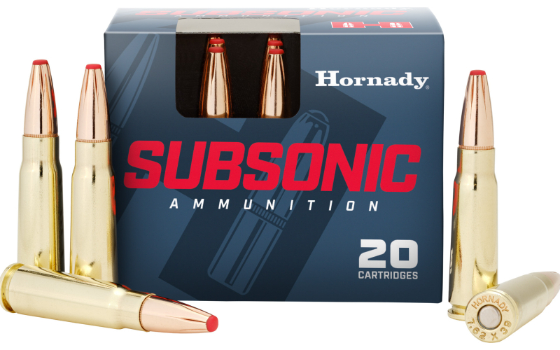 Hornady Subsonic, 7.62X39, 255 Grain, Subsonic eXpanding Projectile, 20 Round Box 80787