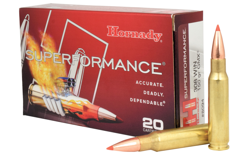 Hornady Superformance, 308 Winchester, 150 Grain, Copper Alloy eXpanding Projectile, 20 Round Box 80944