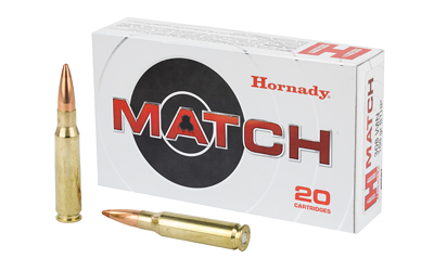Hornady Match Ammunition, 308 Win, 168 Grain, Boat Tail Hollow Point, 20 Round Box 8097