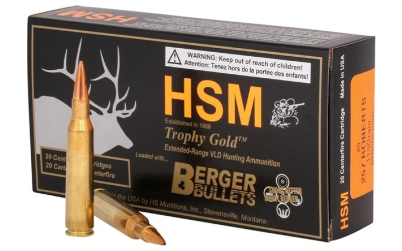 Hsm Ammunition 257 roberts 115gr match hunting vld 20/box