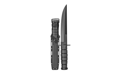 KA-BAR Knives Modified Tanto Ka-bar, Fixed Blade Knife, 8" Blade Length, 12.75" Overall Length, Plain Edge, 1095 Cro-Van Steel, Matte Finish, Black, Kraton G Handle, Includes Nylon Sheath 1266