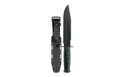 KA-BAR Knives KA-BAR, Fighter, Fixed Blade Knife, 8" Blade Length, 12.8" Overall Length, Clip Point, 1095 Cro-Van Steel, Matte Finish, Black, Includes Plastic Sheath 1269