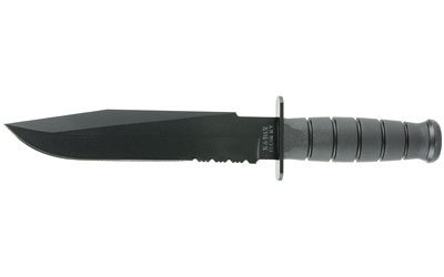 KA-BAR Knives Fighter, Fixed Blade Knife, 8" Blade Length, 12.813" Overall Length, 1095 Cro-Van Steel, Matte Finish, Black, Kraton G Hndle, Plain Edge, Clip Point, Includes Nylon Sheath 1271