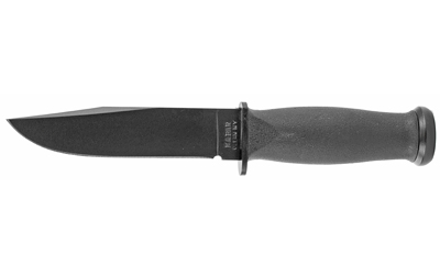 KA-BAR Knives Mark I, Fixed Blade Knife, 5.125" Blade Length, 9.188" Overall Length, 1095 Cro-Van Steel, Matte Finish, Black, Black Kraton Handle, Plain Edge, Includes Hard Plastic Sheath 2221