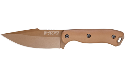KA-BAR Knives Becker Harpoon, Fixed Blade Knife, 4.625" Blade Length, 9.375" Overall Length, Matte Finish, Bronze, Drop Point, Plain Edge, 1095 Cro-Van Steel, Brown Polymer Handle, Includes Celcon Sheath BK18