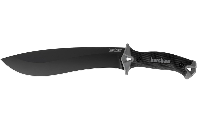 Kershaw Machete, 10" Fixed Blade Knife, Plain Edge, Carbon/Powdercoat, Machete Sheath 1077