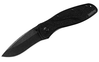 Kershaw Blur, 3.4" Folding Knife/Assisted, Drop Point, Plain Edge, Anodized Aluminum Frame, BlackWash Finish, with Thumb Stud/Pocket Clip 1670BW