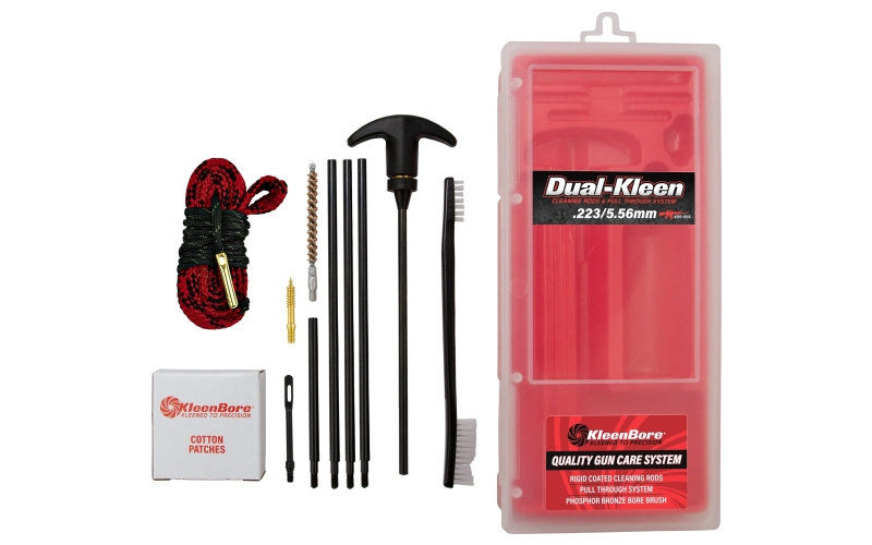 Kleen-Bore Dual-Kleen, Includes Pull Through Rope Cleaner, Phosphor Bronze Bore Brush, Precision Barbed Point Jag, Black Steel Patch Holder, Cleaning Kit, 9MM KDS-9