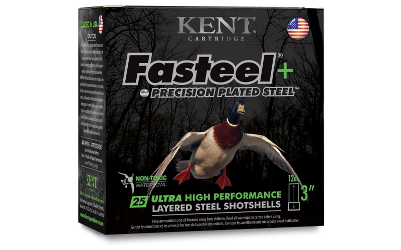 Fasteel + precision plated steel 12ga 3" 1-1/4oz #2 & #4 1450 fps 25/rd
