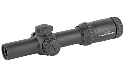 Konus KonusPro, M30 Riflescope, Rifle Scope, 1-6X24mm, 30mm Tube, German Post Reticle with Illuminated Circle and Center Dot, Matte Black Finish, Includes Lens Covers and Cleaning Cloth 7182