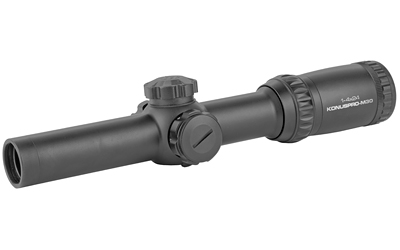 Konus KonusPro, M30 Riflescope, Rifle Scope, 1-4X24mm, 30mm Tube, German Post with Illuminated Circle and Center Dot, Matte Black Finish, Includes Lens Covers and Cleaning Cloth 7184