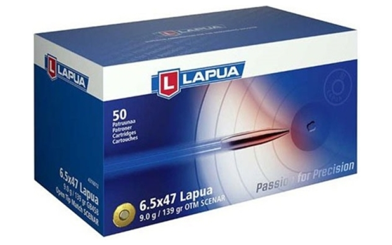 Lapua 6.5x47mm lapua 139gr open tip match 50/box