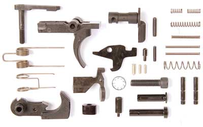 LBE Unlimited Lower Parts Kit, 223 Rem/556NATO, Black Finish, Without Trigger Guard or Pistol Grip ARK15LPK
