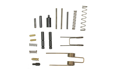 LBE Unlimited AR Essentials Kit, Includes Bolt catch plunger, Bolt catch spring, Bolt catch roll pin, Buffer retainer, Buffer retainer spring, Disconnector spring, Hammer spring, Trigger spring, Hammer pin, Trigger pin, Pivot pin detent, Pivot pin detent spring, , Takedown pin detent, Takedown pin detent spring, Selector detent, Selector detent spring, Trigger guard roll pin, Magazine catch spring ARESNTL