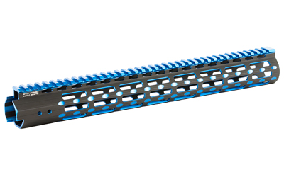 Leapers, Inc. - UTG UTG PRO, M-Lok Super Slim Free Floating Rail, Black/Blue 2-Tone, Fits AR-15, 15", Includes One M-LokPicatinny Rail Section One M-Lok QD Sling Swivel Adaptor and Barrel Nut Wrench MTU019SSMB2