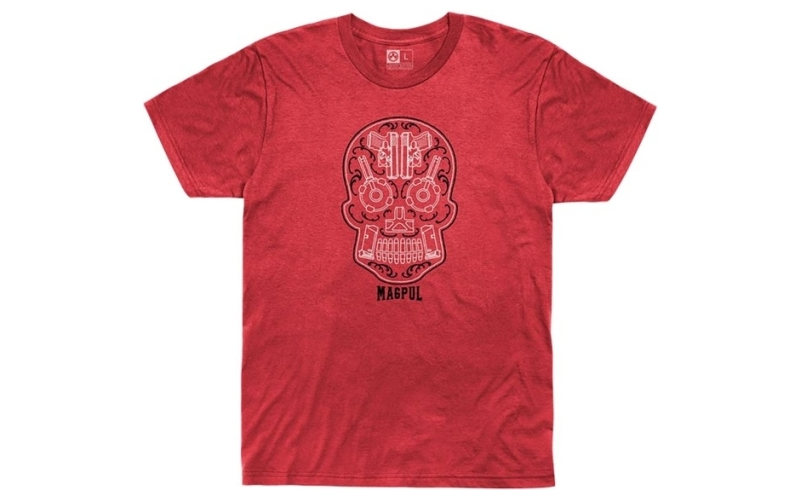 Magpul Industries Sugar skull blend t-shirt sm red heather