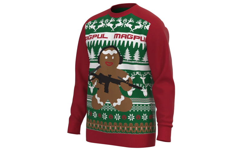 Magpul Industries Ugly Christmas Sweater, GingARbread, X-Large, Red, Green and White with Custom Graphics, 55% Cotton, 45% Acrylic MPIMAG1198-975-XL
