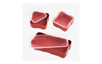 Magpul Industries DAKA Bins, 2X2 and 2X4 Set, Compatible with DAKA GRID Organizer Panels, 2X2 Measures 3.2"x 3.2"x 1.3" and 2X4 Measures 3.2"x 6.9"x 1.3" Internal, Matte Finish, Red, (1) 2X4 Bin and (2) 2X2 Bins Included MAG1389-RED