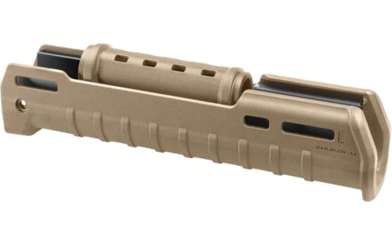 Magpul Industries Zhukov-U Handguard, Fits AK Variants Except Yugo Pattern Rifles or RPK Style Receivers, Polymer Construction, 1.5" Shorter In Length Than The Standard Zhukov Handguard, Integrated Heat Shield, M-LOK Mounting Capabilities, Flat Dark Earth MAG680-FDE