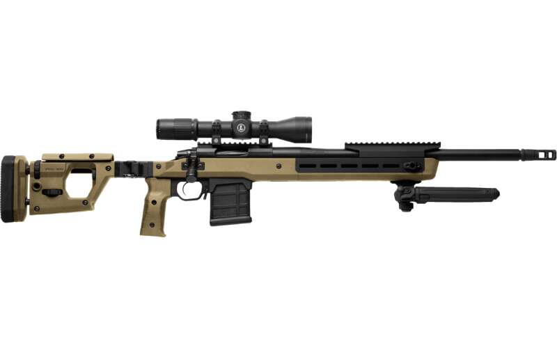 Magpul Industries Pro 700 Chassis, Fits Remington 700 Short Action, Fits Most AICS Pattern Magazines, Billet Aluminum/ Magpul Polymer Material, Fully Adjustable/Ambidextrous, Push Button Folding Stock, Flat Dark Earth MAG802-FDE