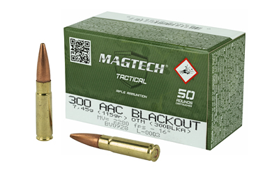 Magtech First Defense, 300 Blackout, 115 Grain, Hollow Point Flat Base, 50 Round Box 300BLKA