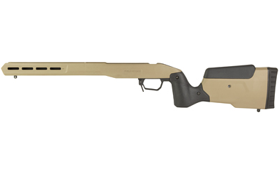MDT Field Stock, Rifle Chassis, 6061 Aluminum Core, Overmolded Polymer Body, AICS Magazine Compatible, Flat Dark Earth, Fits Tikka T3 Short Action 105827-FDE