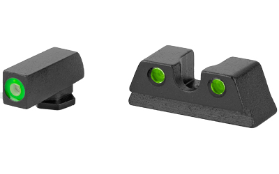 Meprolight Hyper-Bright, Tritium Sight Set, Green Front/Green Rear, For Glock 42, 43, 43X and 48 0402203111