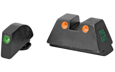 Meprolight Tru-Dot, Tritium Suppressor Sight, Green/Orange, Fits Glock Standard Frames 9MM/357SIG/40S&W/45GAP 0102243391