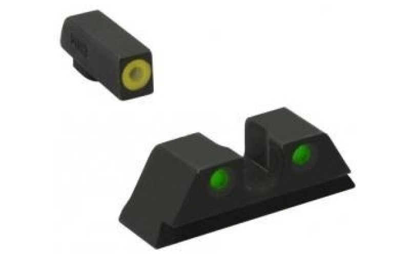 Ml41545 hyper-bright for h&k pistols front phos yellow ring/ rear green