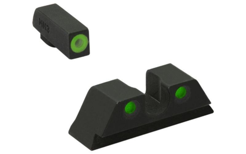 Ml47786g hyper-bright for cz pistols front green ring/ rear green