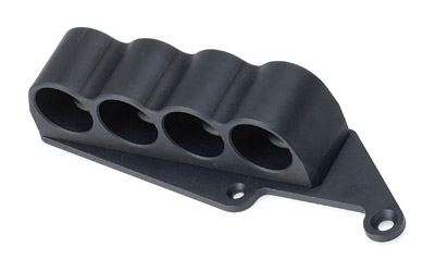 Mesa Tactical 4-Shell Left Side Saddle, 12 Gauge, Rugged, Reliable On-gun Shotshell Carriers, Fits Remington 870, Black 90320
