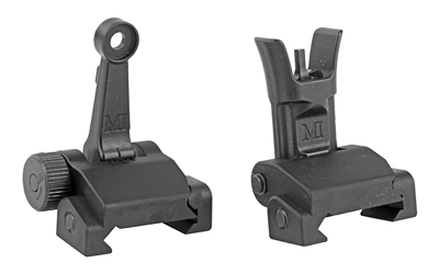 Midwest Industries Combat Rifle Sight Set, Adjustable Front and Rear Sight, Low Profile, Flip-Up, Includes A2 Sight Tool, Black Finish MI-CRS-SET