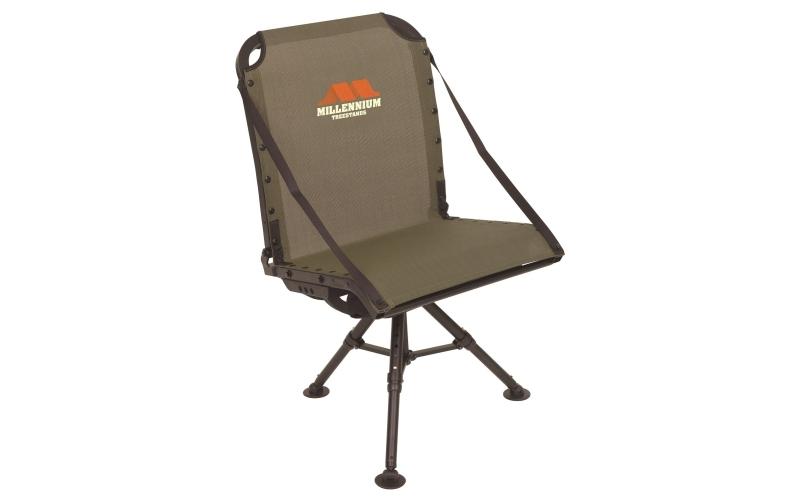 Ground blind chair with packable leveling legs