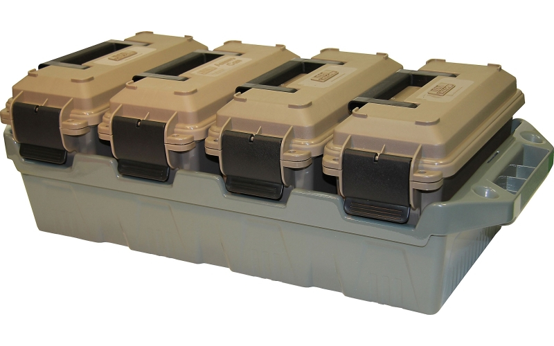 Mtm Case-Gard Ammo crate 4-can 30 cal polymer dark earth/army green