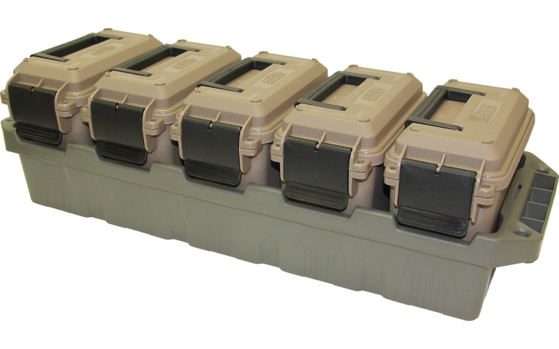Mtm Case-Gard Ammo crate 5-can multi-cal mini polymer dark earth/army grn