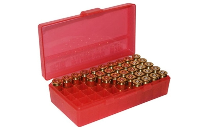 Mtm Case-Gard Flip top pistol ammo box 357 mag-38 spl 50 round red