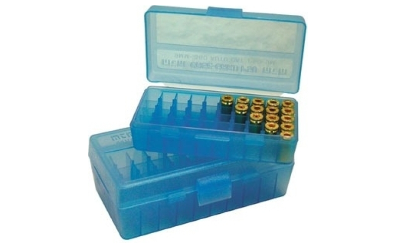 Mtm Case-Gard Flip top pistol ammo box 40s&w-45acp 50 round blue