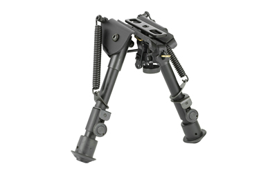 NcSTAR Bipod, Spring Loaded Folding Action, Friction Lock Legs, 3 Adapters Included (AR-15 GI Handguard, Universal Barrel Mount, Weaver/Picatinny Type Rail with Sling Stud), Fits Most Rifles with Swivel Stud, 5.5"-8", Black ABPGC