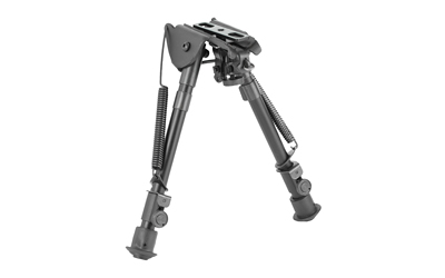 NcSTAR Bipod, Black, Spring Loaded Folding Action, Friction Lock Legs, 3 Adapters Included (AR-15 GI Handguard, Universal Barrel Mount, Weaver/Picatinny Type Rail with Sling Stud), Fits Most Rifles, 7"-11" ABPGF