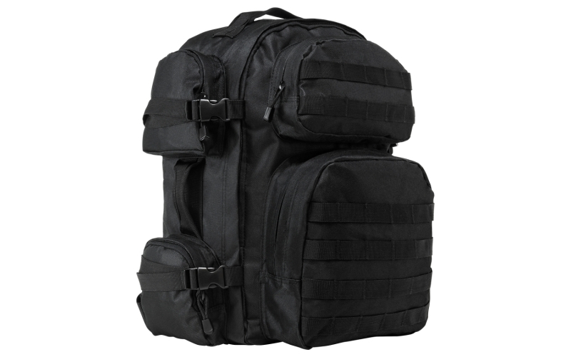 NCSTAR Tactical Backpack, 18" x 12" x 6" Main Compartment, Nylon, Black, Adjustable Shoulder Straps, Exterior PALS/ MOLLE Webbing, Hydration Bladder Compatible CBB2911