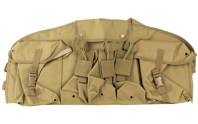 NcSTAR AK Chest Rig, Tan, Holds (6) AK Magazines, Nylon, Also includes One Belly Pouch for Additional Equipment and Two Gear Pouches CVAKCR2921T