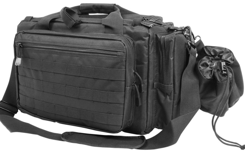 NcSTAR Competition Range Bag, Nylon, Black, Exterior PALS/ MOLLE Webbing, Includes Shoulder Strap & Brass Bag CVCRB2950B